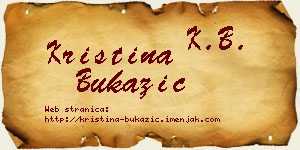 Kristina Bukazić vizit kartica